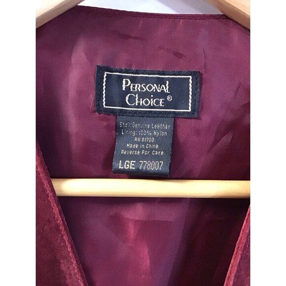 John L Blair Vest Men L Personal Choice 4 Snap Button Leather Western - Red 🤠 - Picture 3 of 4